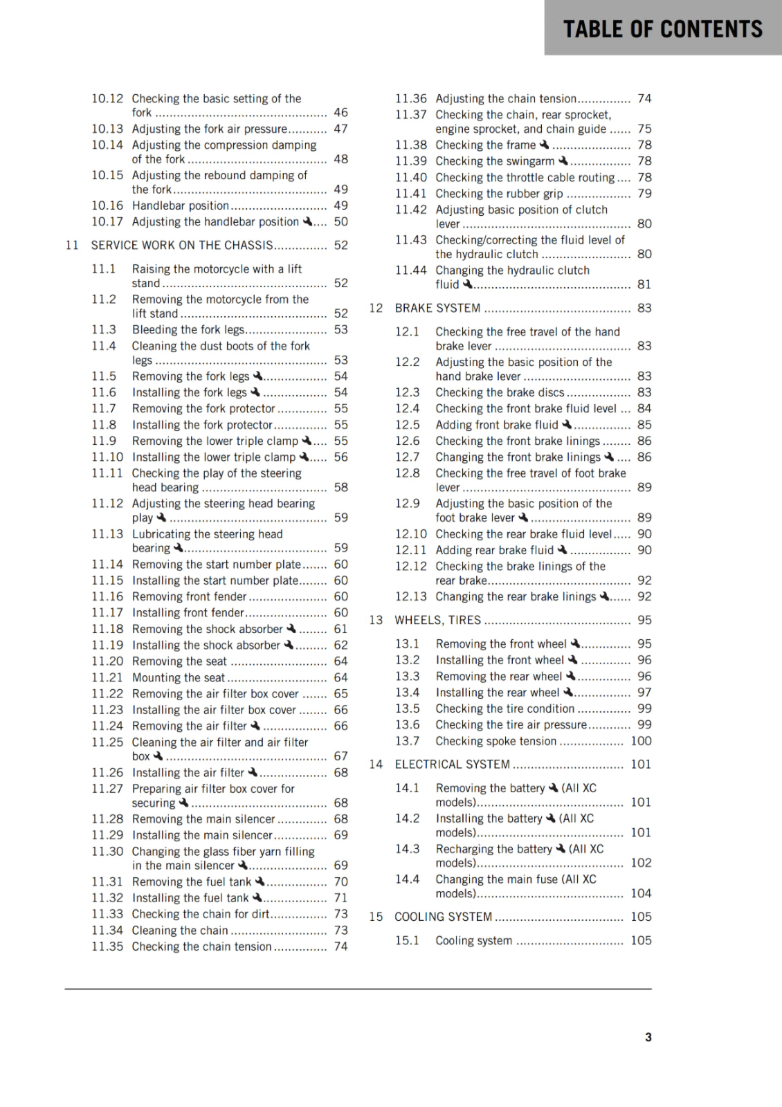 KTM 2019 - 250 300 SX XC - OWNERS MANUAL USER GUIDE