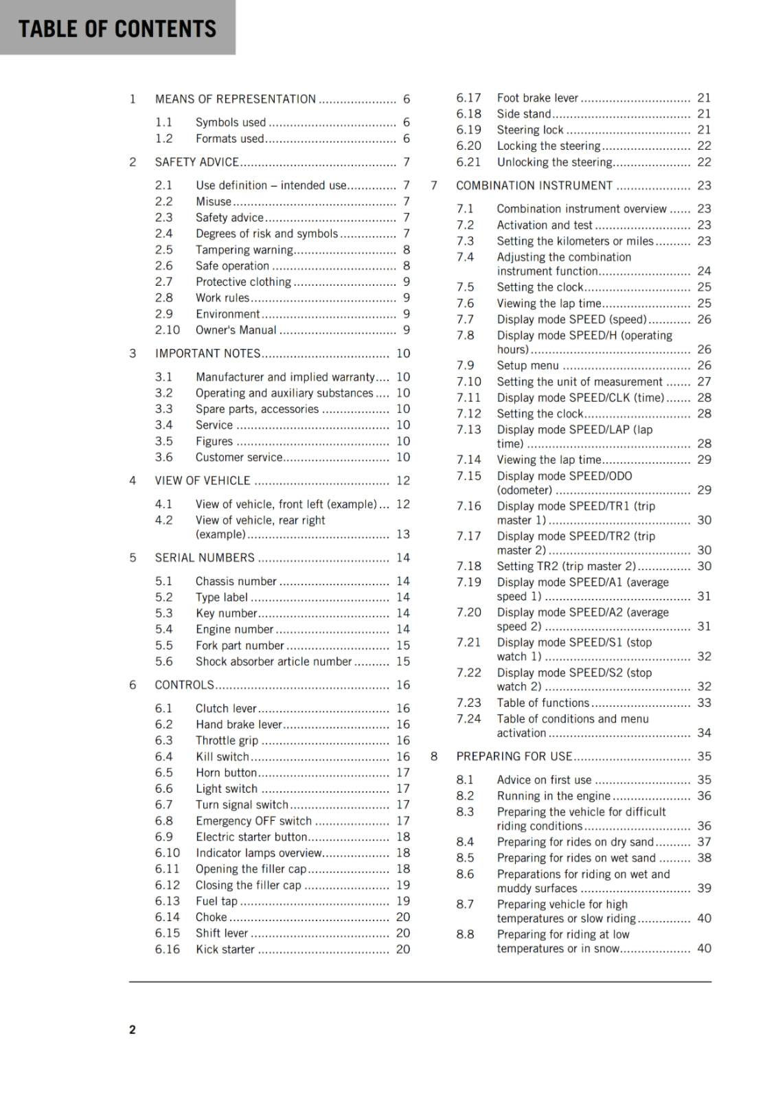 Official KTM 2019 300 SX Owners Manual (Digital & Physical Copy)