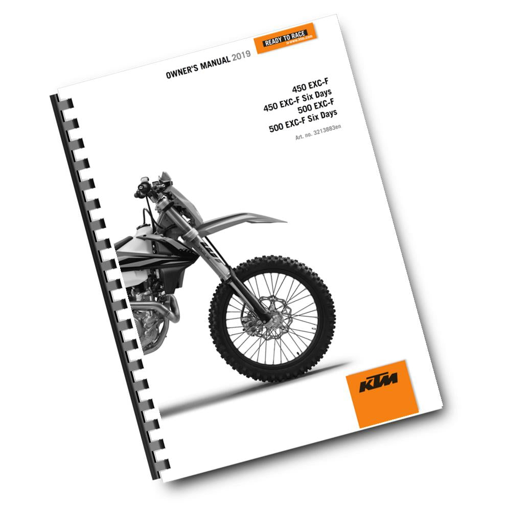 KTM 2019 - 450 500 EXC-F SIX DAYS - OWNERS MANUAL USER GUIDE
