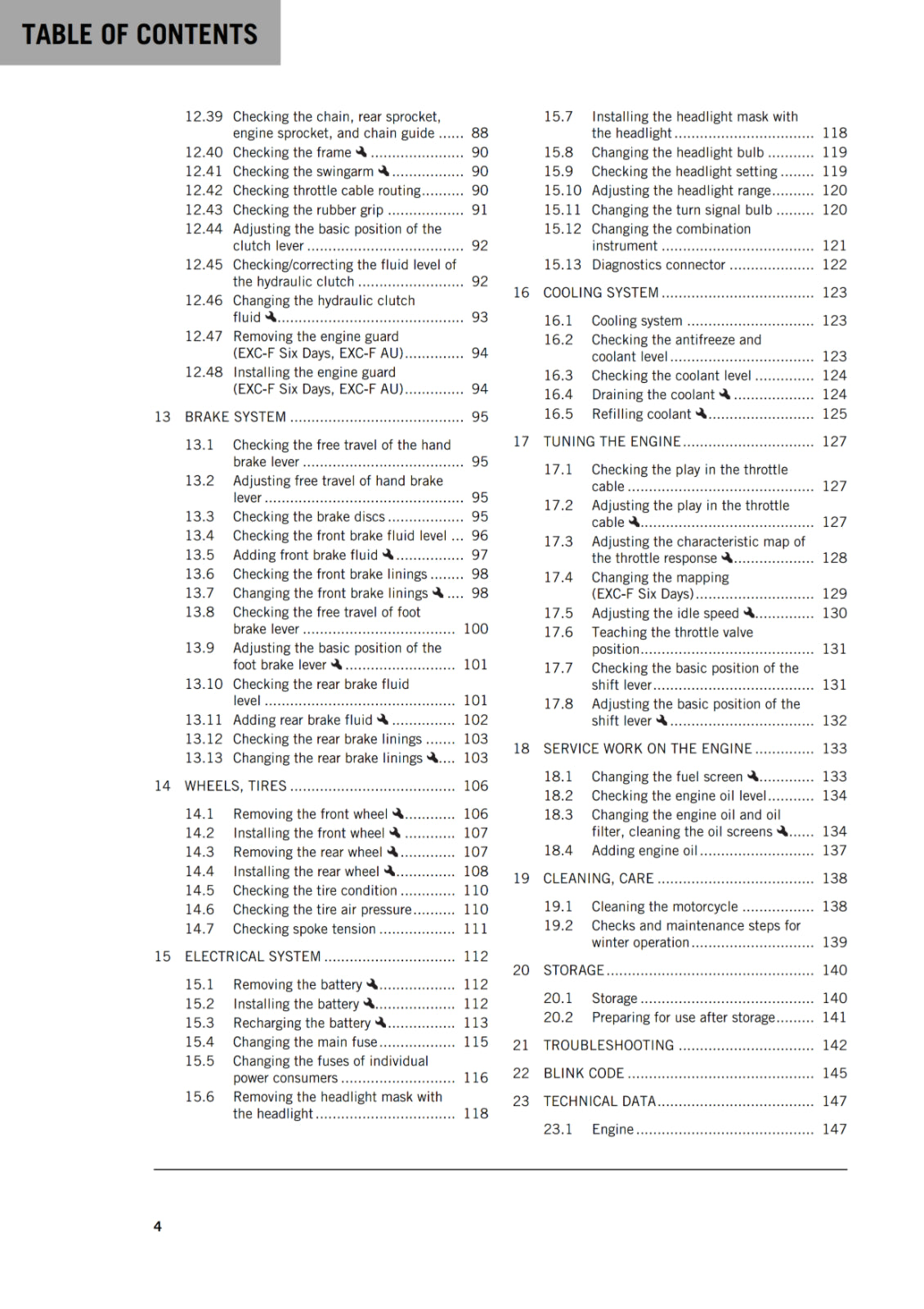 KTM 2019 - 450 500 EXC-F SIX DAYS - OWNERS MANUAL USER GUIDE