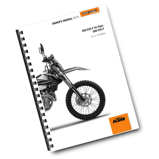 KTM 2019 - 450 500 EXC-F SIX DAYS US - OWNERS MANUAL USER GUIDE
