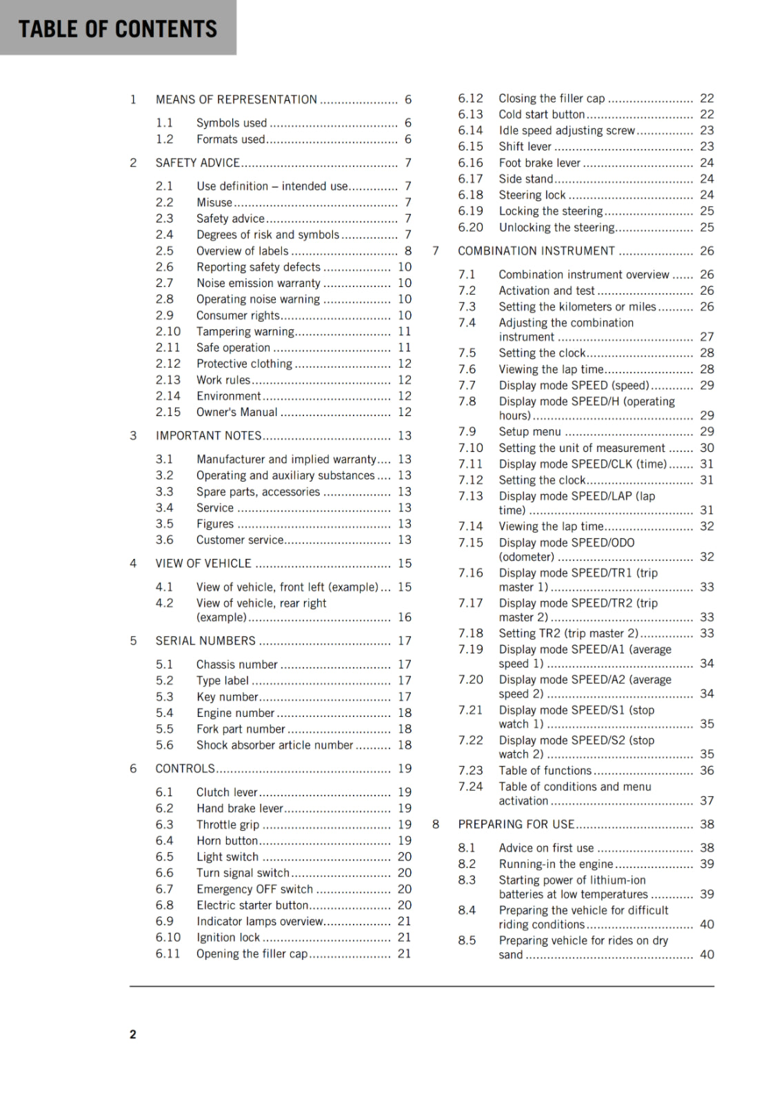KTM 2019 - 450 500 EXC-F SIX DAYS US - OWNERS MANUAL USER GUIDE