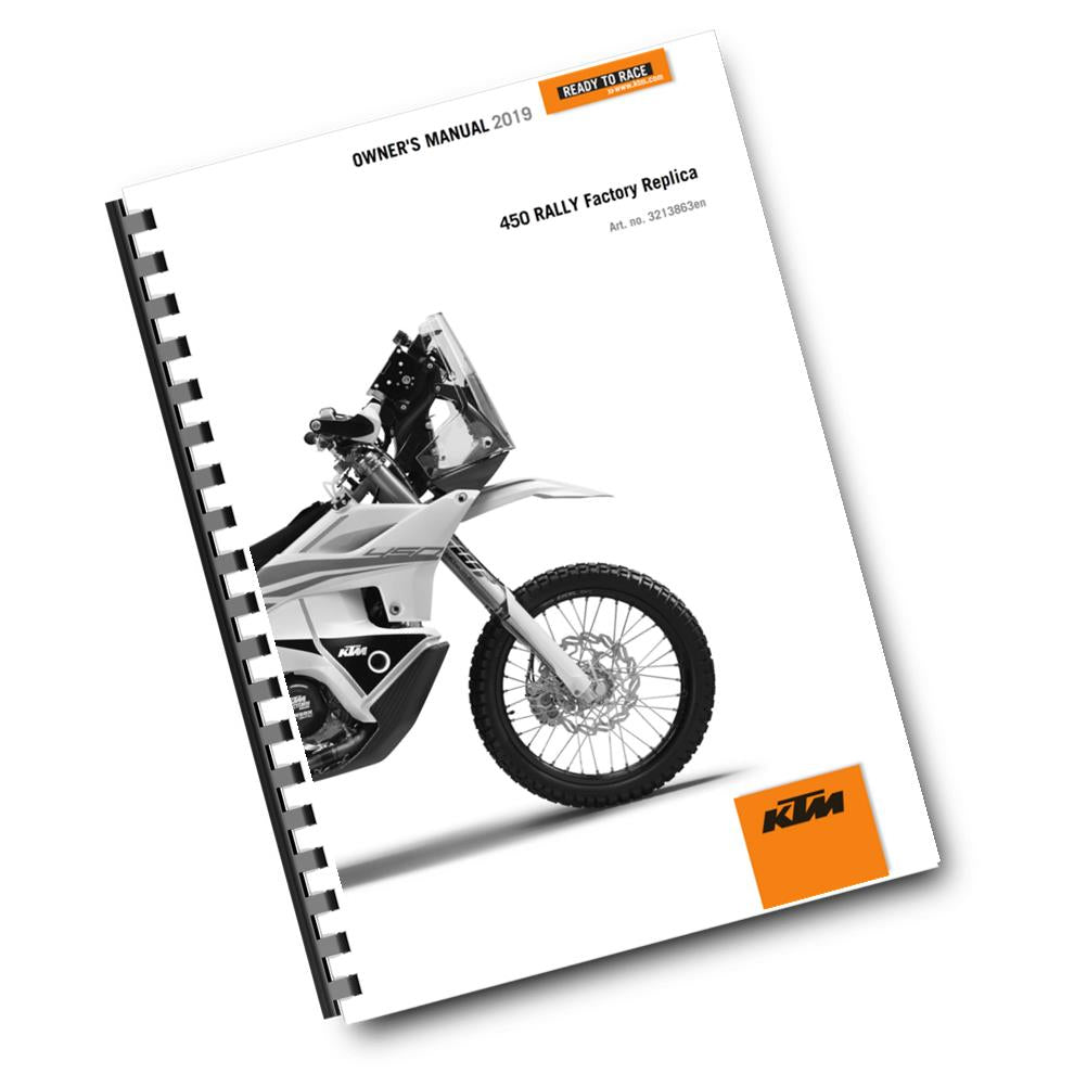 Official KTM 2019 450 Rally Factory Replica Owners Manual (Digital & Physical Copy)