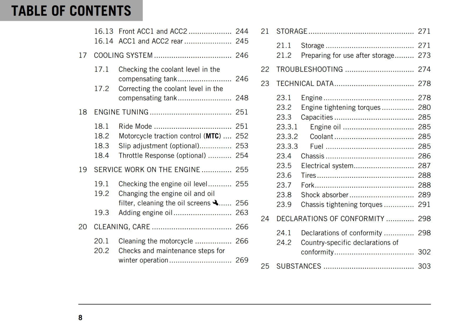 KTM 2019 - 1290 SUPER DUKE R - OWNERS MANUAL USER GUIDE
