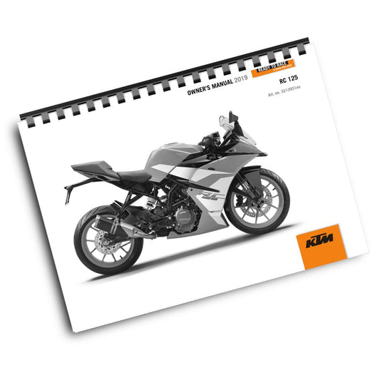 Official KTM 2019 RC 125 Owners Manual (Digital & Physical Copy)