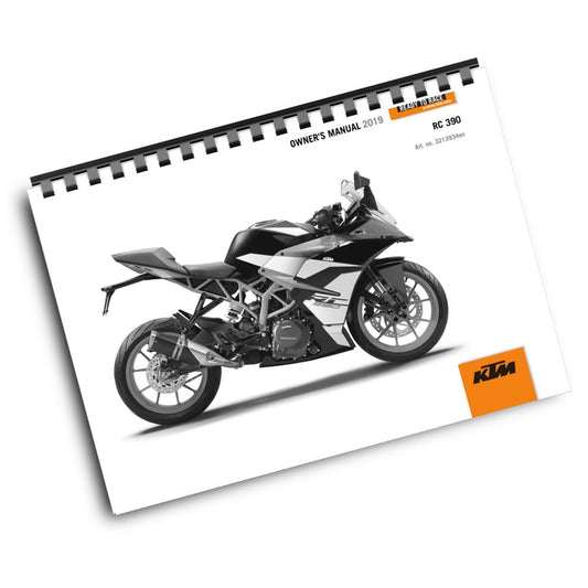 Official KTM 2019 RC 390 Owners Manual (Digital & Physical Copy)