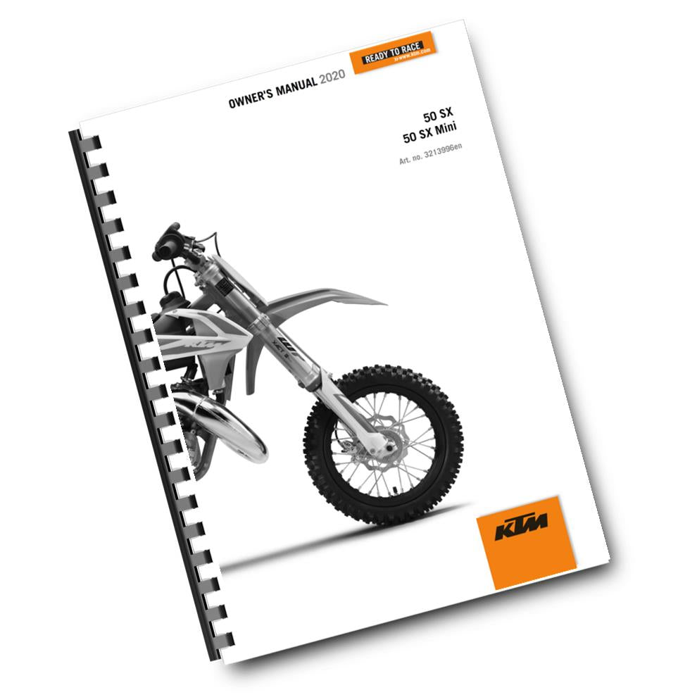 KTM 2020 - 50 SX MINI - OWNERS MANUAL USER GUIDE