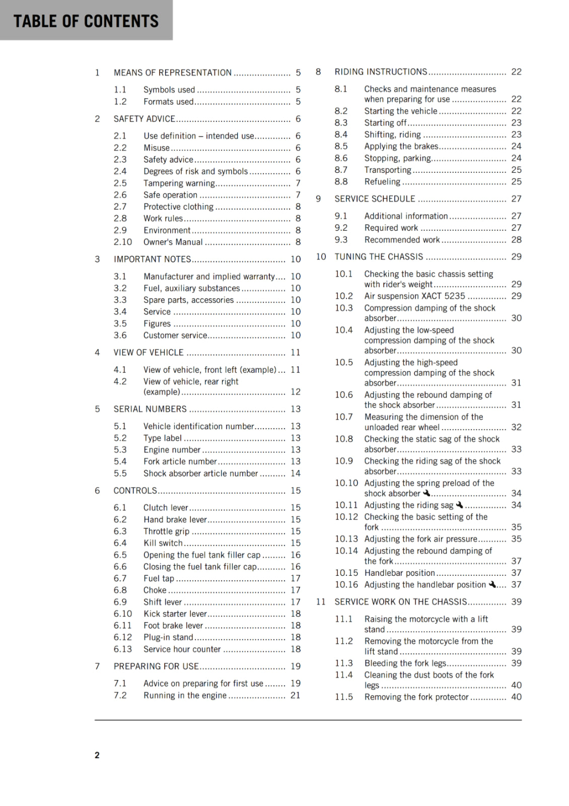 Official KTM 2020 65 SX Owners Manual (Digital & Physical Copy)