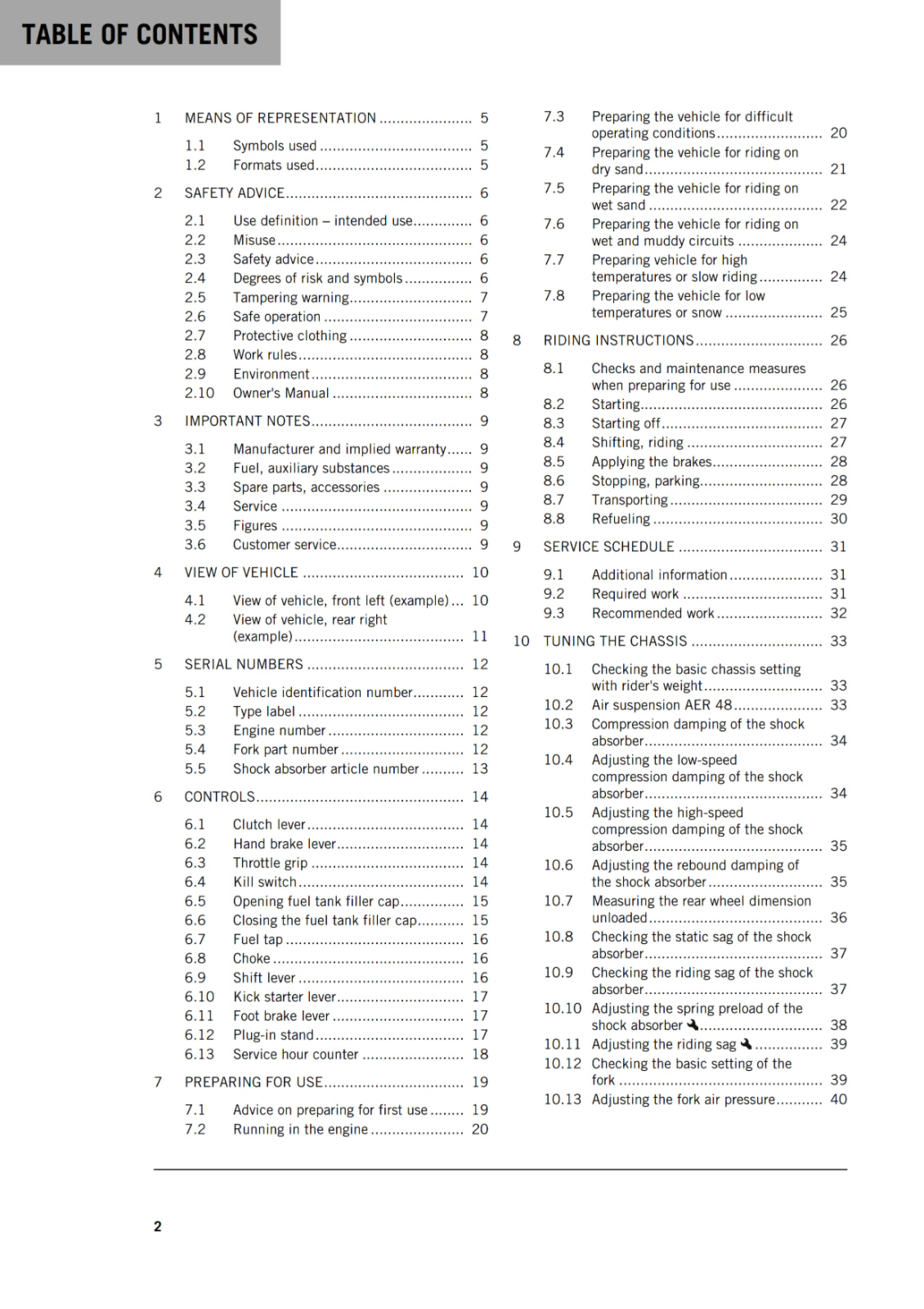 Official KTM 2020 125 SX & 150 SX Owners Manual (Digital & Physical Copy)