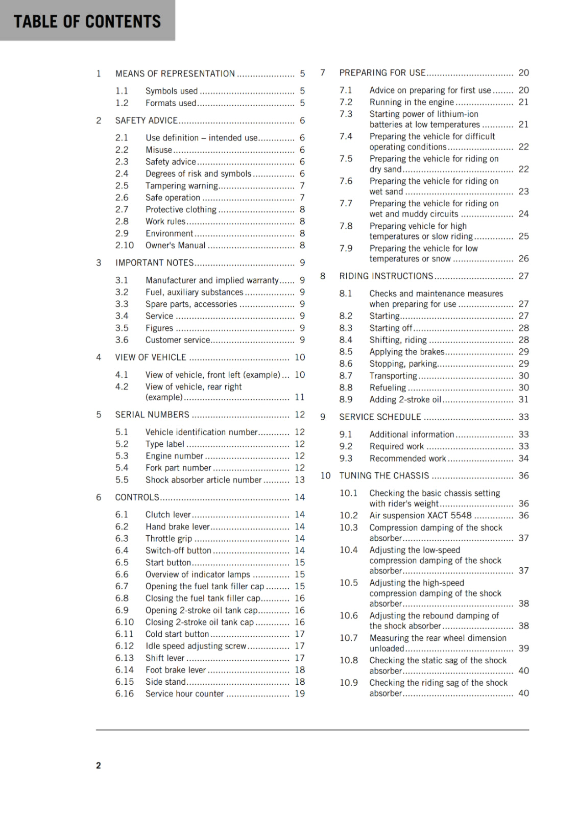 Official KTM 2020 250 XC TPI & 300 XC TPI Owners Manual (Digital & Physical Copy)