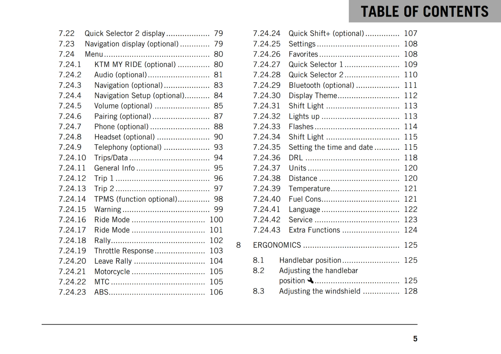 KTM 2020 - 790 ADVENTURE R RALLY - OWNERS MANUAL USER GUIDE