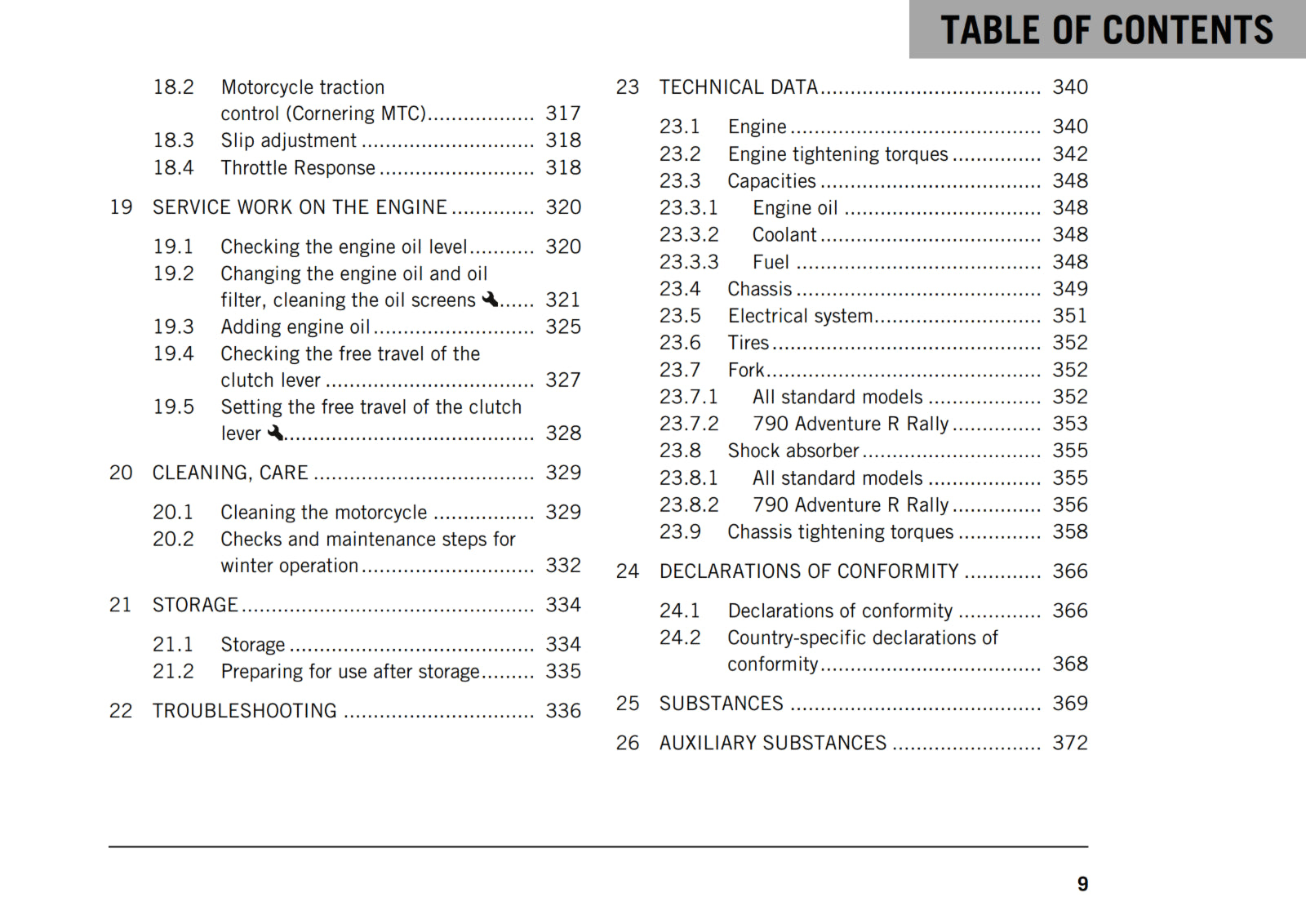 KTM 2020 - 790 ADVENTURE R RALLY - OWNERS MANUAL USER GUIDE