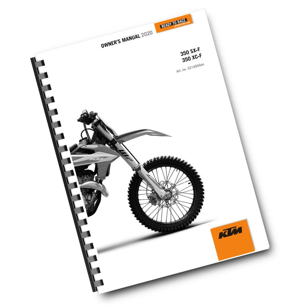 Official KTM 2020 350 SX-F & 350 XC-F Owners Manual (Digital & Physical Copy)