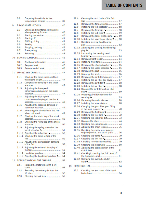 KTM 2020 - 300 EXC - OWNERS MANUAL USER GUIDE