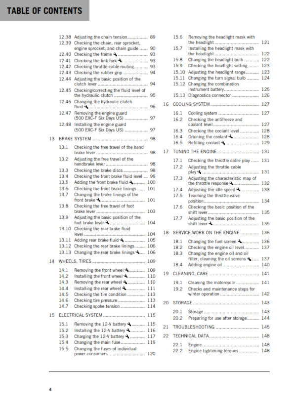KTM 2020 - 500 EXC-F SIX DAYS US - OWNERS MANUAL USER GUIDE