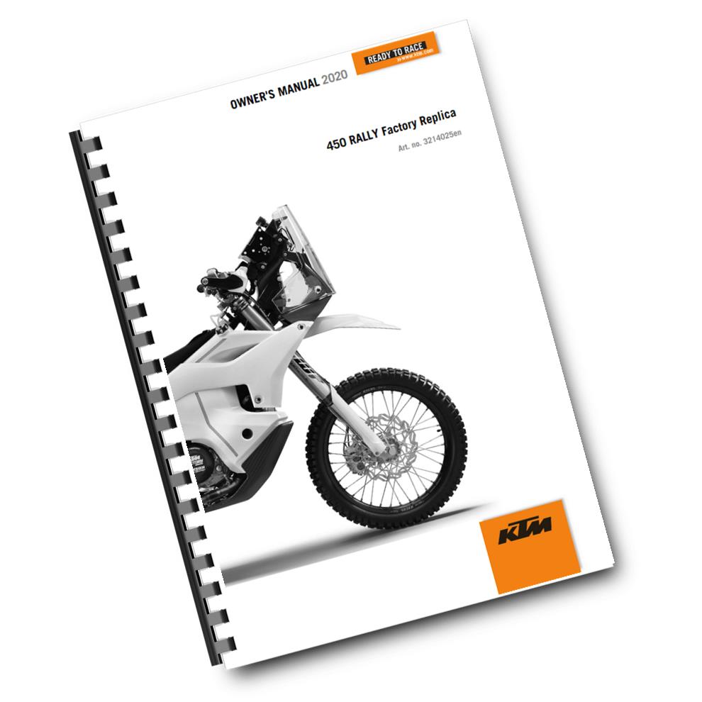 KTM 2020 - 450 RALLY FACTORY REPLICA - OWNERS MANUAL USER GUIDE