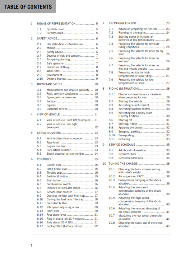 Official KTM 2020 450 XC-F & 450 SX-F, Cairoli & Factory Edition Owners Manual (Digital & Physical Copy)