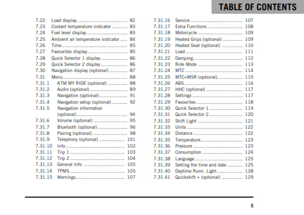 Official KTM 2020 1290 Super Duke GT Owners Manual (Digital & Physical Copy)