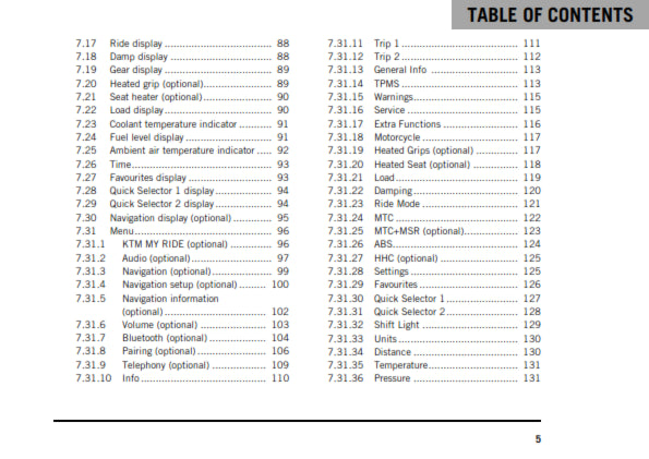Official KTM 2020 1290 Super Duke GT US Owners Manual (Digital & Physical Copy)