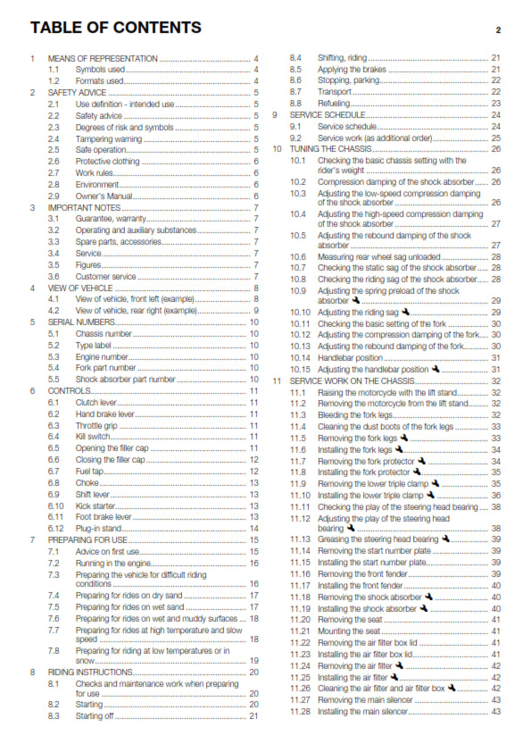 Official Husqvarna 2014 TC 85 19/16 & 17/14 Owners Manual (Digital & Physical Copy)