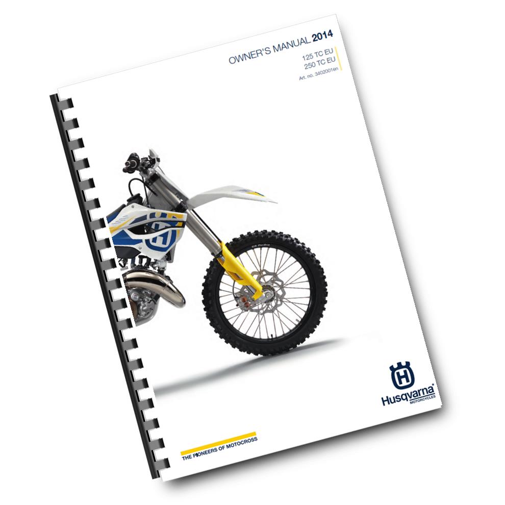 Official Husqvarna 2014 125 & 250 TC EU Owners Manual (Digital & Physical Copy)