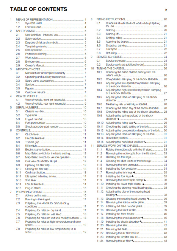 Official Husqvarna 2015 FC 350 EU Owners Manual (Digital & Physical Copy)