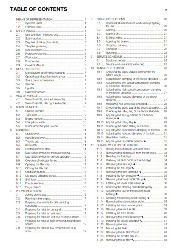 Official Husqvarna 2015 FC 450 EU & US Owners Manual (Digital & Physical Copy)