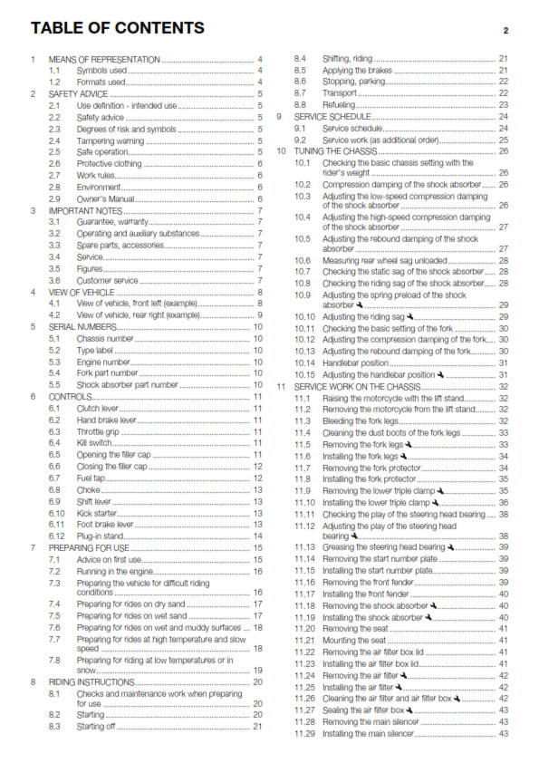 Official Husqvarna 2015 TC 85 19/16 & 17/14 Owners Manual (Digital & Physical Copy)