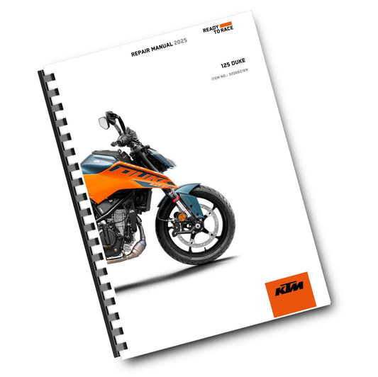 Official KTM 2025 125 Duke EU, JP & UK Service Manual (Digital & Physical Copy)