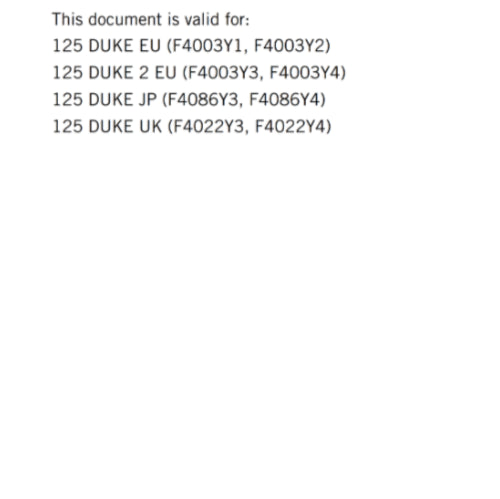 Official KTM 2025 125 Duke EU, JP & UK Service Manual (Digital & Physical Copy)