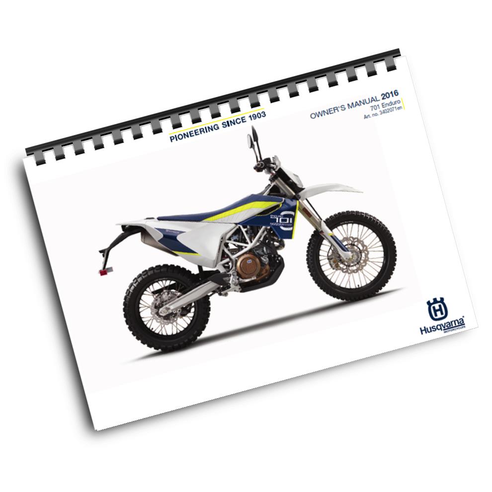 Official Husqvarna 2016 701 Enduro US Owners Manual (Digital & Physical Copy)