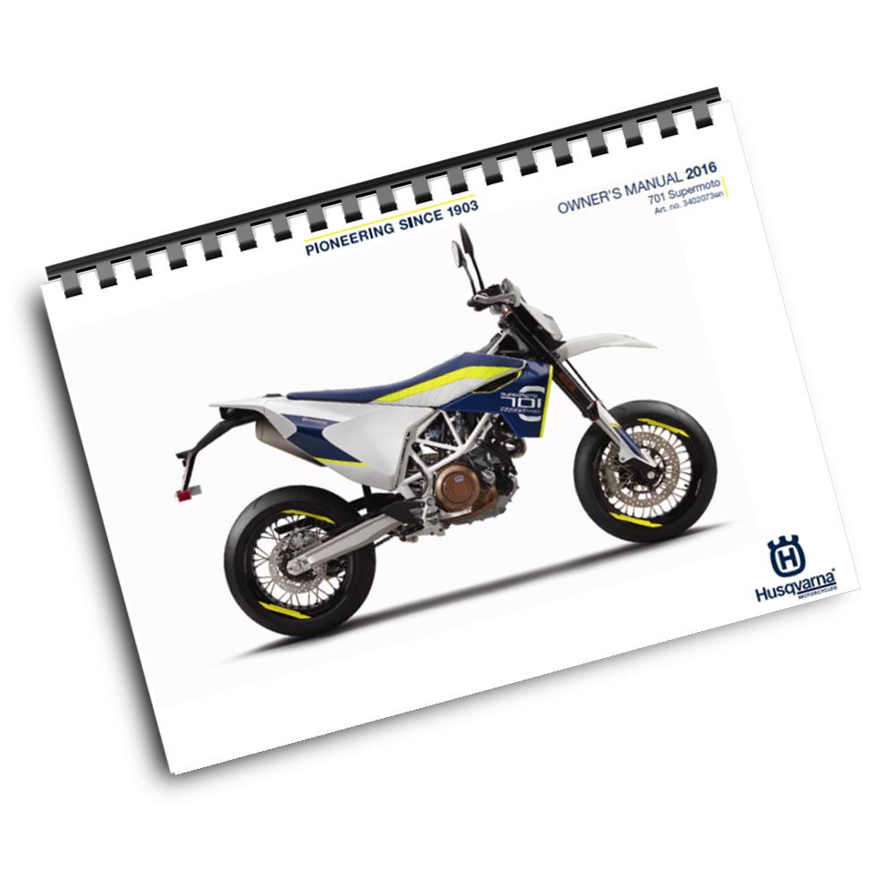 Official Husqvarna 2016 701 Supermoto US Owners Manual (Digital & Physical Copy)