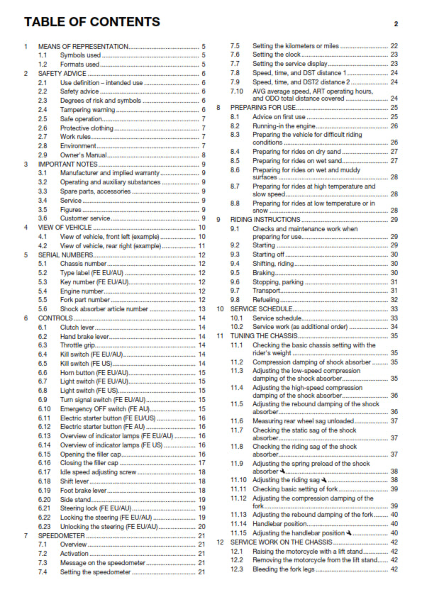 Official Husqvarna 2016 FE 250 Owners Manual (Digital & Physical Copy)