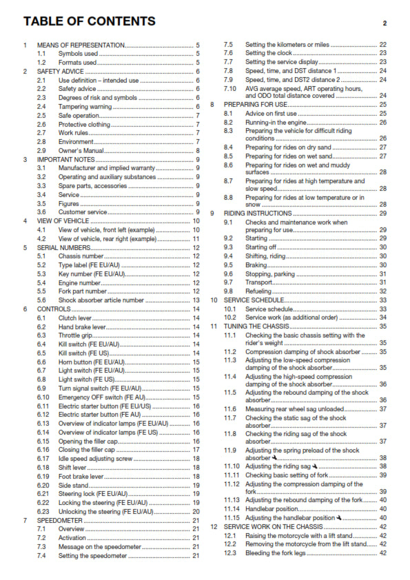 Official Husqvarna 2016 FE 350 Owners Manual (Digital & Physical Copy)