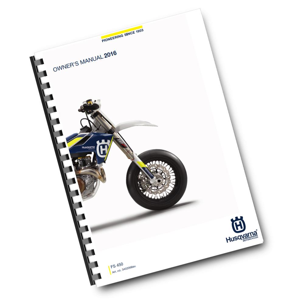 Official Husqvarna 2016 FS 450 Owners Manual (Digital & Physical Copy)