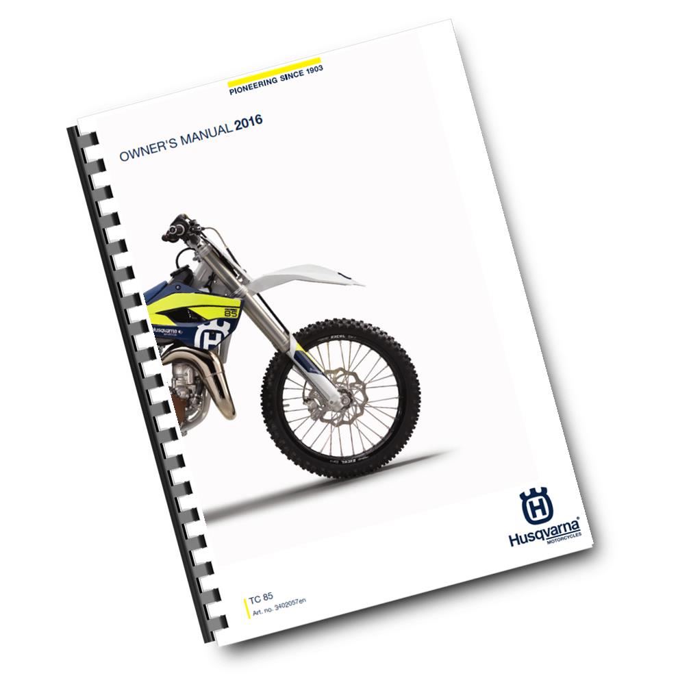 Official Husqvarna 2016 TC 85 19/16 & 17/14 Owners Manual (Digital & Physical Copy)