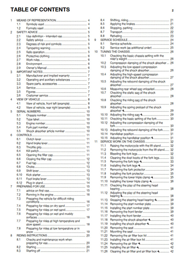 Official Husqvarna 2016 TC 85 19/16 & 17/14 Owners Manual (Digital & Physical Copy)