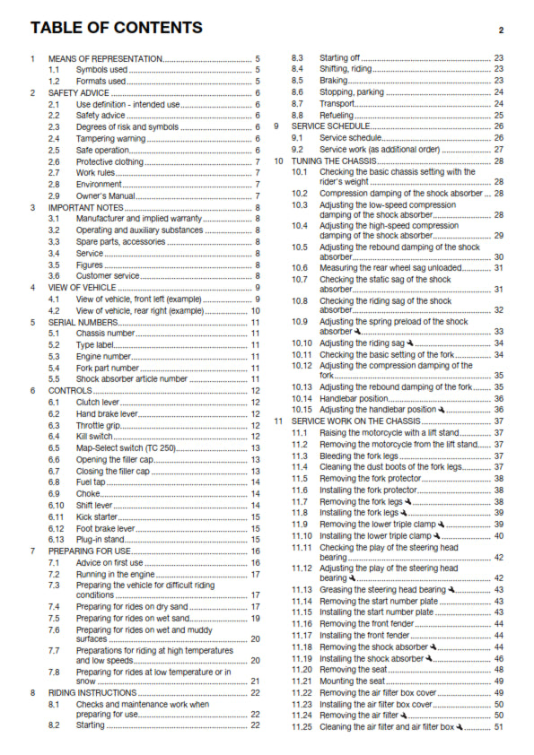 Official Husqvarna 2016 TC 125 & TC 150 Owners Manual (Digital & Physical Copy)