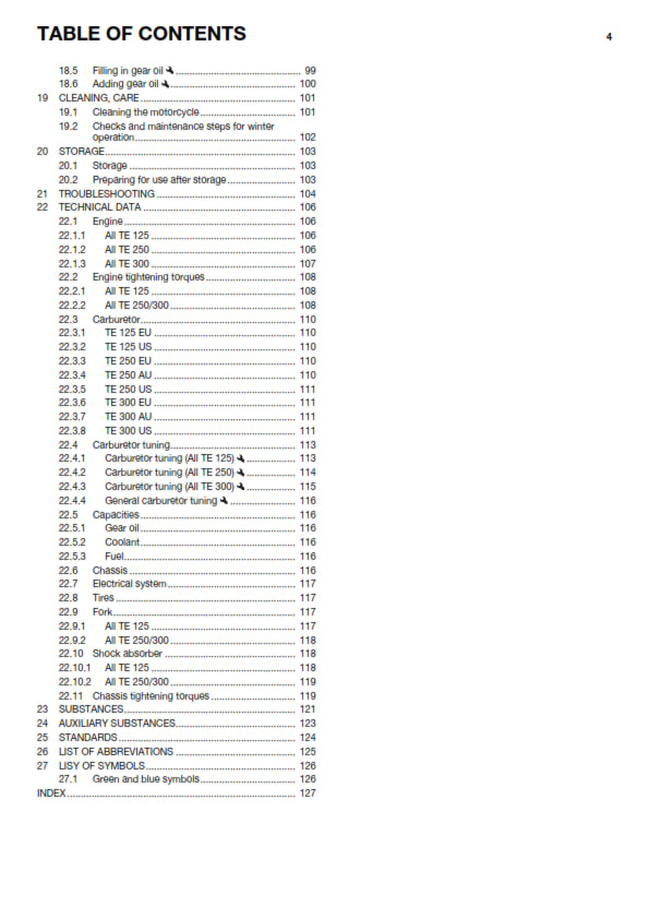 Official Husqvarna 2016 TE 125, 250 & 300 Owners Manual (Digital & Physical Copy)