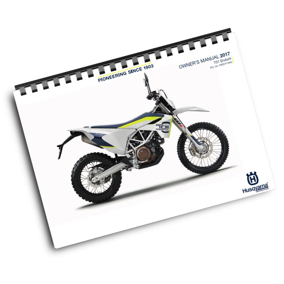 Official Husqvarna 2017 701 Enduro Owners Manual (Digital & Physical Copy)