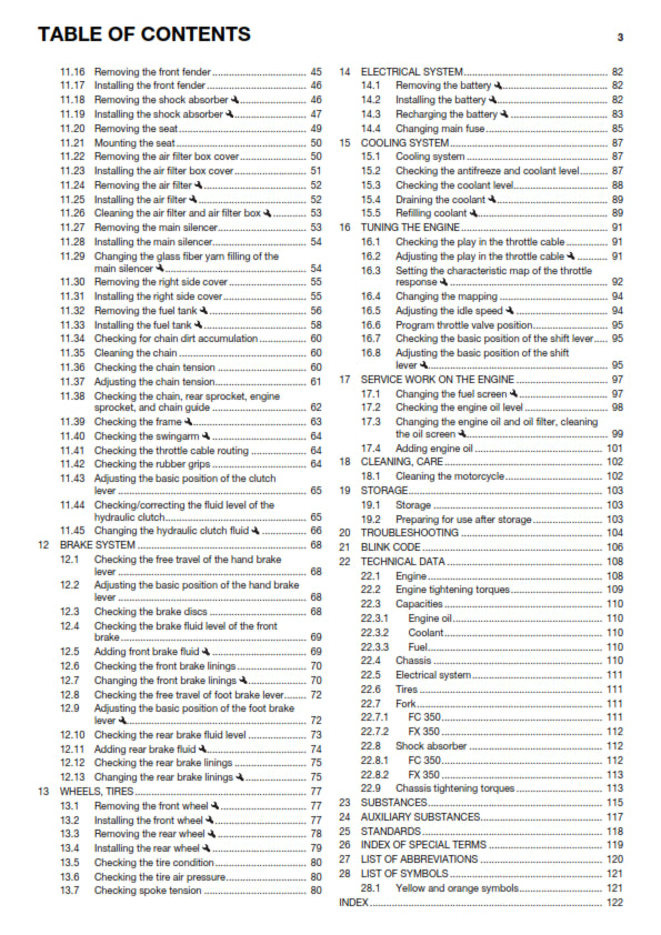 Official Husqvarna 2017 FC 350 & FX 350 Owners Manual (Digital & Physical Copy)