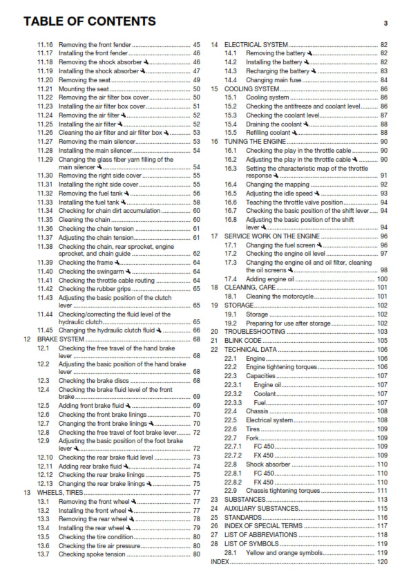 Official Husqvarna 2017 FC 450 & FX 450 Owners Manual (Digital & Physical Copy)