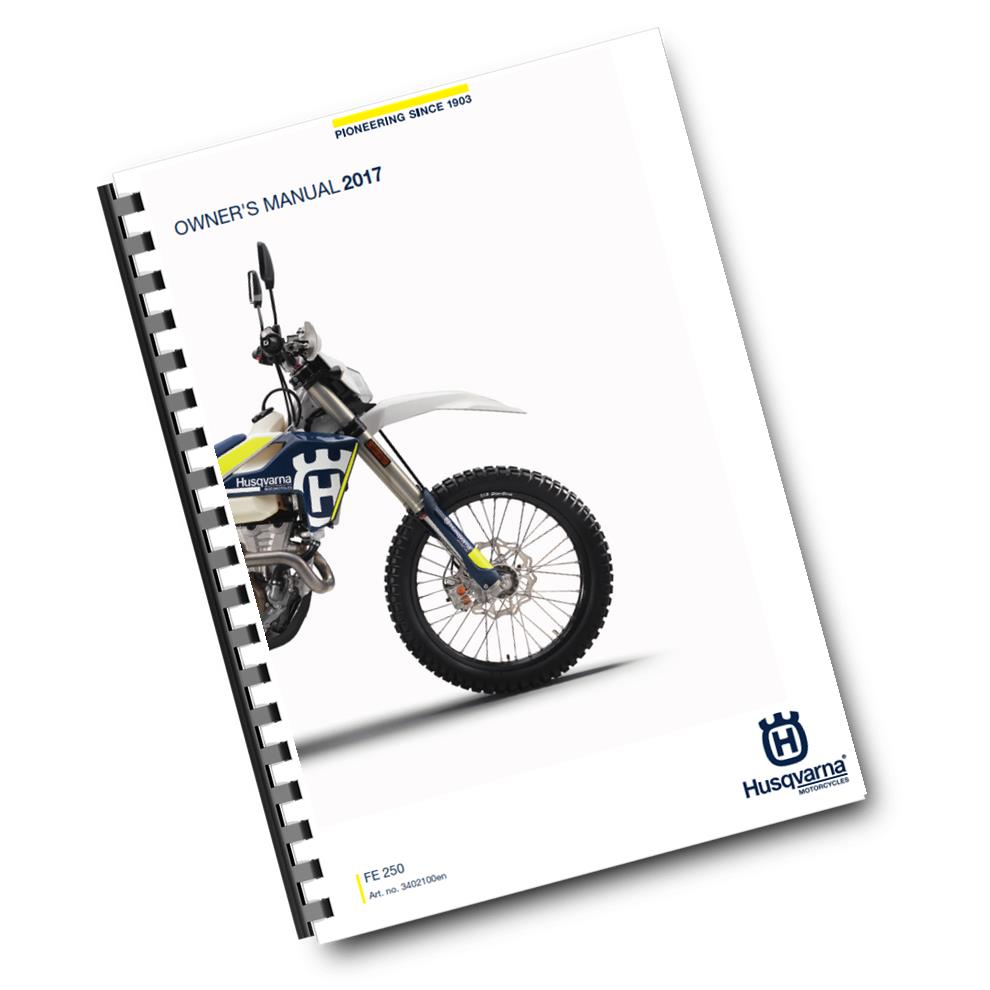Official Husqvarna 2017 FE 250 US Owners Manual (Digital & Physical Copy)