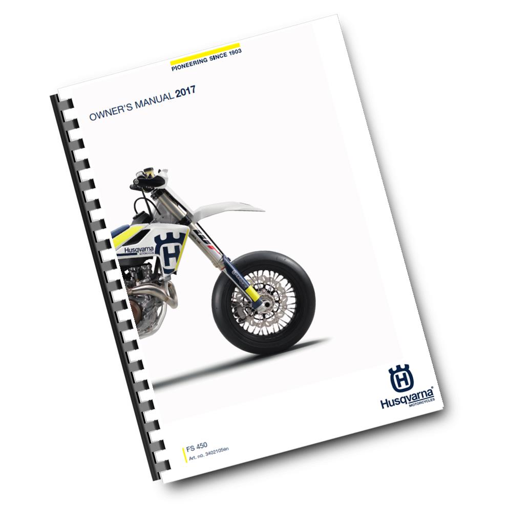 Official Husqvarna 2017 FS 450 Owners Manual (Digital & Physical Copy)