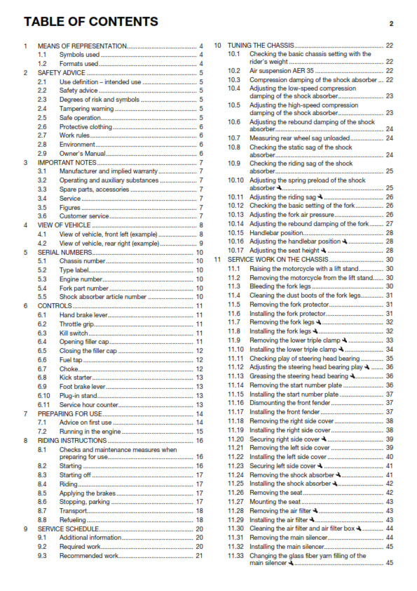 Official Husqvarna 2017 TC 50 Owners Manual (Digital & Physical Copy)