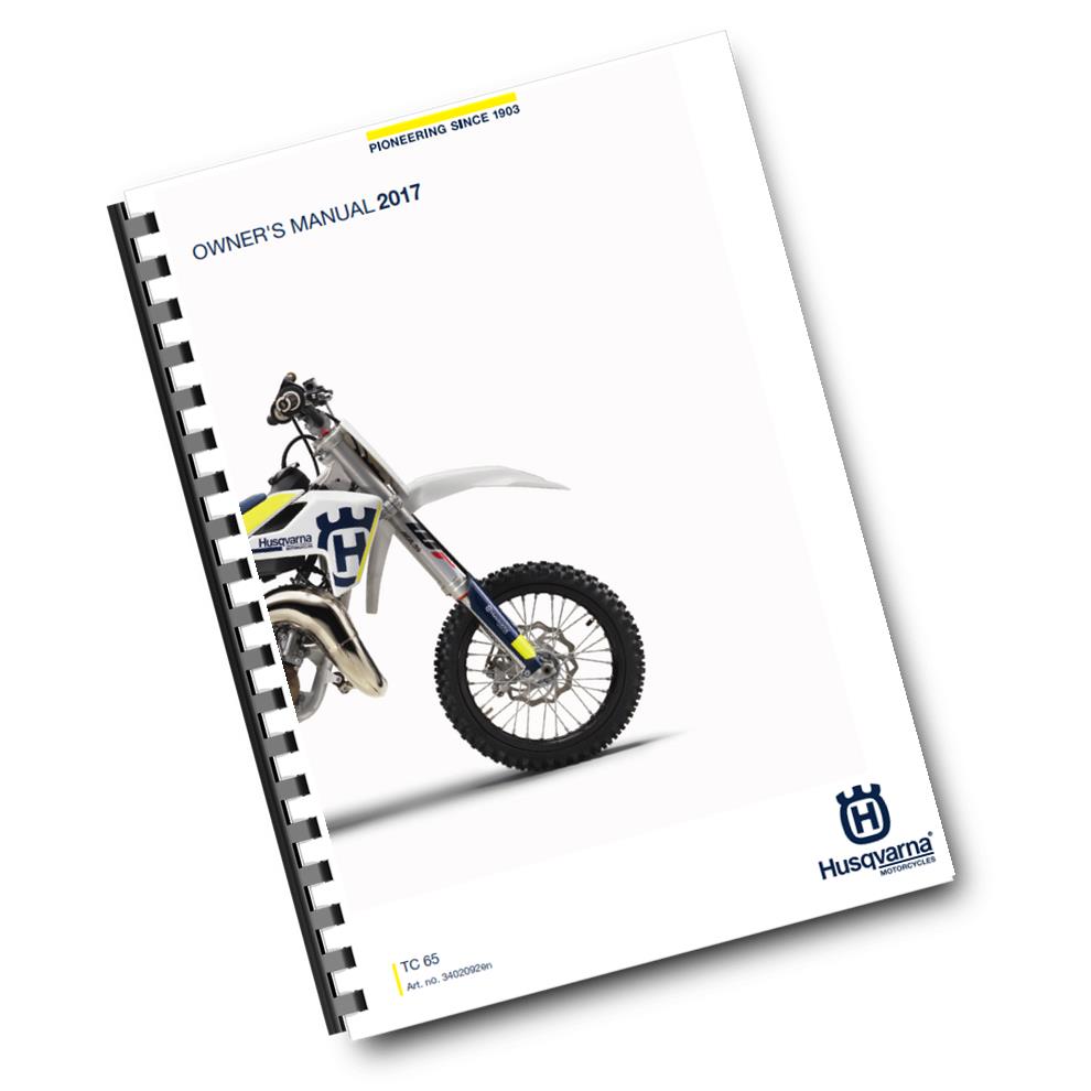 Official Husqvarna 2017 TC 65 Owners Manual (Digital & Physical Copy)