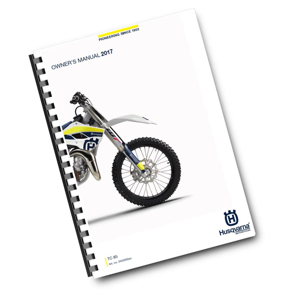 Official Husqvarna 2017 TC 85 19/16 & 17/14 Owners Manual (Digital & Physical Copy)