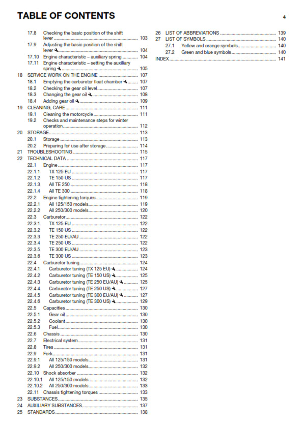 Official Husqvarna 2017 TX 125 & TE 150, 250, 300 Owners Manual (Digital & Physical Copy)