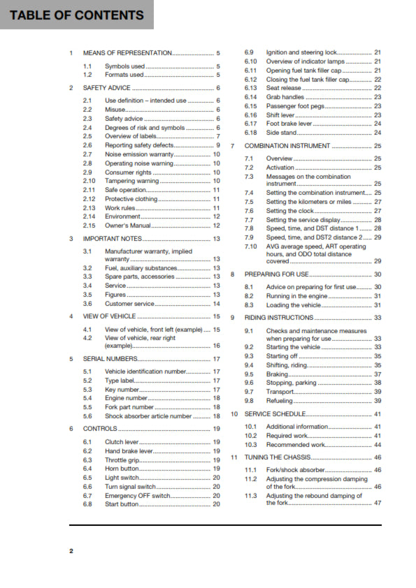 Official Husqvarna 2018 701 Enduro US Owners Manual (Digital & Physical Copy)