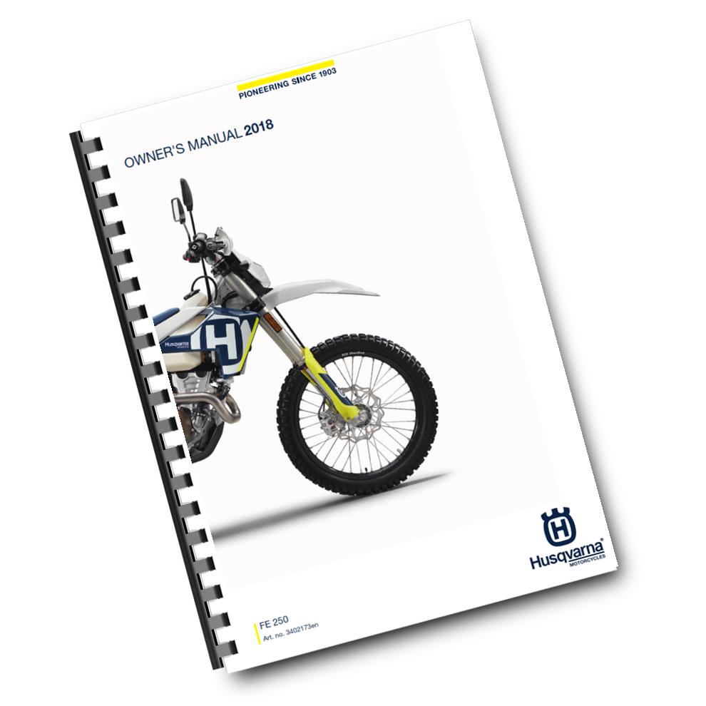 Official Husqvarna 2018 FE 250 US Owners Manual (Digital & Physical Copy)